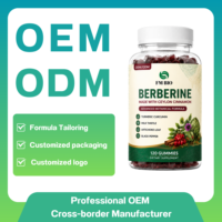 Gummies à la berbérine et à la cannelle, saveur naturelle, soutien immunitaire et digestif, complément de berbérine, service OEM ODM, fourniture directe usine