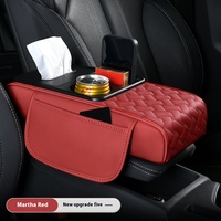 Pratique multifonctionnel usine cuir ABS cheveux raides voiture accoudoir boîte de rangement avec porte-gobelet à eau avant stockage de tasse