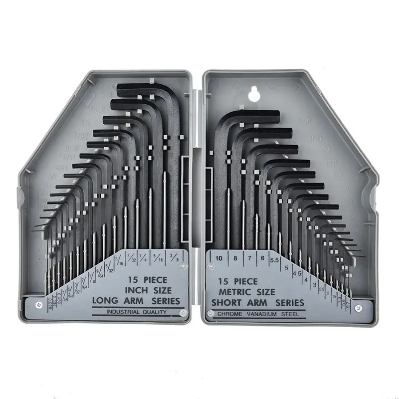 30PC CRV Metric & Imperial L Keys Hex Key Set Allen Wrench Allen Key Set