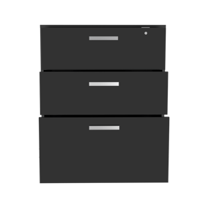 ตู้เก็บของสำนักงาน3ลิ้นชักพร้อมล้อเลื่อนสีดำ dB - Product Image 5