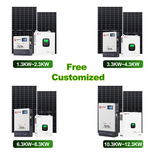 Kit solaire hybride hors réseau 2 kW 5 kVA 5500 W avec panneaux solaires, batterie au lithium et onduleur, ensemble complet <span class=keywords><strong>4000</strong></span> Watts pour la maison 3 kW 10 kW - Product Image 2