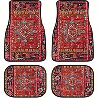Vente en gros de tapis de voiture rétro imprimé bohème ensemble de quatre pièces de tapis absorbant en caoutchouc pour