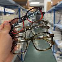 Lunettes de vue vintage épaisses à monture ronde pleine en acétate de qualité supérieure, verres transparents, protection oculaire anti-lumière bleue, unisexe, pour toutes les formes de visage