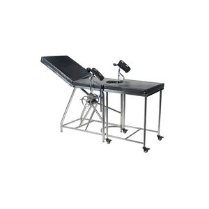 Meja ujian ginekologi baja tahan karat Premium dengan pengaduk dan fitur infus yang dapat disesuaikan untuk prosedur klinis rumah sakit - Product Image 2