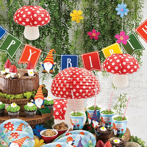 Tema de cuento de hadas del país de las Maravillas, farol de papel de setas hecho a mano DIY, suministros decorativos para fiesta de cumpleaños de Niños de jardín de infantes - Product Image 6