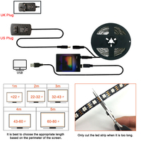 Kit de bande LED Ambibox USB 5V avec WS2812B RGB 5050 SMD IP20 pour rétroéclairage de téléviseur/ordinateur de bureau avec boîte de couleur