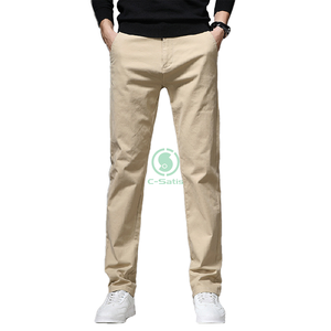 <span class=keywords><strong>Pantalon</strong></span> décontracté 100% coton pour homme, taille moyenne, bouton, longue, droite et ample, automne, hiver, style de travail, options en velours - Product Image 1