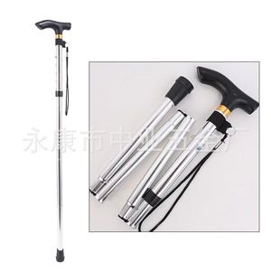 Bâton de randonnée pliable en alliage d'aluminium à 5 sections, hauteur télescopique réglable, bâton de marche d'extérieur - Product Image 4