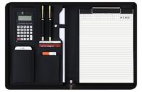 Cartera A4 de piel sintética de gran capacidad con ranura para bolígrafo y Clip para presentación de oficina, carpeta de archivos A4 con cremallera para documentos