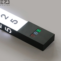 Signalisation de chambre d'hôtel moderne en acrylique illuminée EZD, compatible avec le système de sonnette intelligente pour les projets hôteliers, plaque de porte d'hôtel