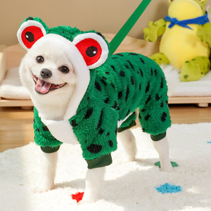 Frog Costume <b>Dog</b> <b>Coat</b> Four-Legged Green <b>Warm</b> Winter Clothes For Small <b>Dogs</b> Pet Apparel Animal Pattern Funny Style - Product Image 1
