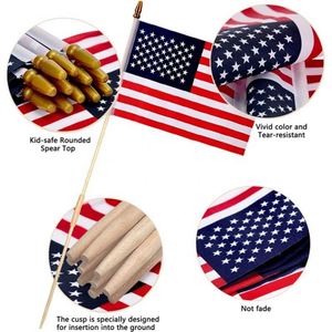 Banderas de Poliéster de Alta Calidad con Tamaño Personalizado, Banderas Estadounidenses para el 4 de Julio, Decoraciones Promocionales y Publicitarias, Banderas Americanas de Mano de 8x12 Pulgadas con Palo - Product Image 2