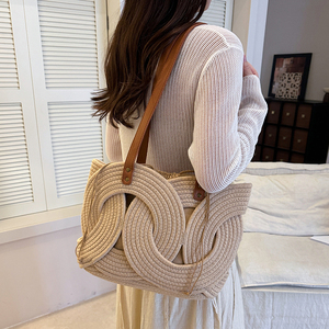 Borsa Tote Bohemien Intrecciata con Design Traforato, Grande Capacità, Borsa a Spalla Casual da Viaggio e da Spiaggia per <span class=keywords><strong>Donne</strong></span> - Product Image 5