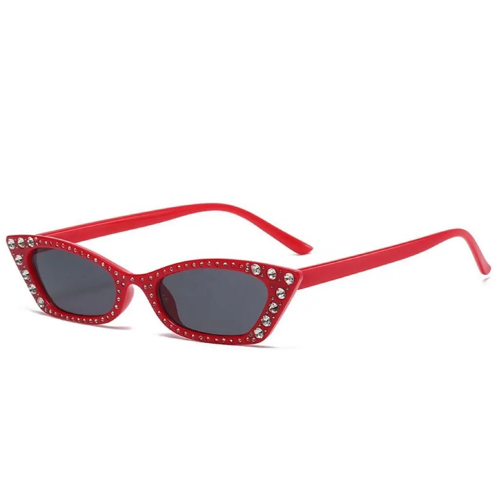 2022 Fashion New Model Shiny Diamond Women Shades Sunglasses Small Size Frame Sun Glasses