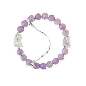 Wholesale natural fantasy lavender amethyst lucky cat bracelet new Chinese style fashion romantic bracelet