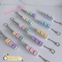 3pcs Mini Keyboard Fidget Toy Keychains Fun Stress Relief Buttons Portable Keyring Toys