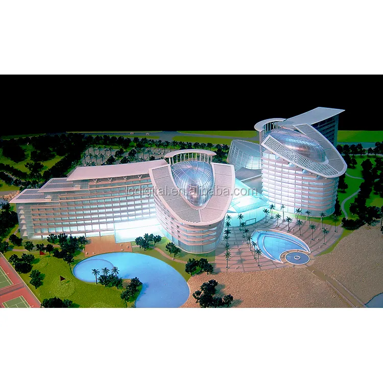 Beautiful Hotel Office Building Architecture 3D Mode Model hotel design model