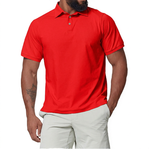 Camisa de Manga Corta Azul Rey para Hombre, Estampada, Color Sólido, Casual, con Botones al Frente, Corte Regular, Tejido Piqué de Poliéster Transpirable - Product Image 5