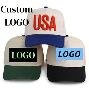 Outdoor Casual Two Tone Unisex Customized Sports Hats 5 Panel a <b>Frame</b> Structured Embroidered Baseball Cap - Product Image 2