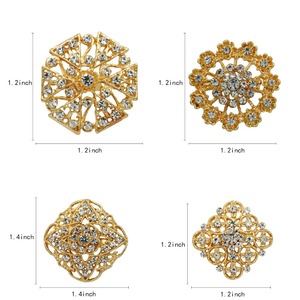 Lot de 12 épingles en cristal plaqué or et argent pour femme ou bouquets de mariage <span class=keywords><strong>DIY</strong></span>