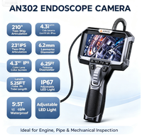 Caméra d'inspection articulée bidirectionnelle ANCEL AN302, endoscope à double objectif 6,5 mm avec caméra frontale et latérale, câble de 1,6 m
