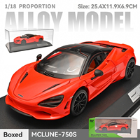 Modelo de Coche McLaren765s Oficialmente Autorizado, Escala 1:18, Modelo de Aleación, Simulación de Coche, Colección de Modelos de Metal, Juguete de Metal, Vehículo de Exhibición