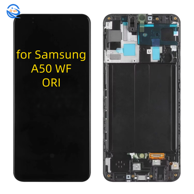 QSDT Original with Frame Mobile Phone LCD Display Screen for for A50 1 Year Warranty Digitizer LCD Assembly OEM
