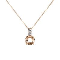 Collier à pendentif Semi-montant, ensemble de colliers avec fermoir cloutée en diamant, or jaune 14K