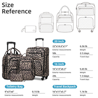 Valise de cabine légère en nylon à imprimé léopard Bagages Prix d'usine Smooth Ride Spinner Caster Travel Bag Cases Sets