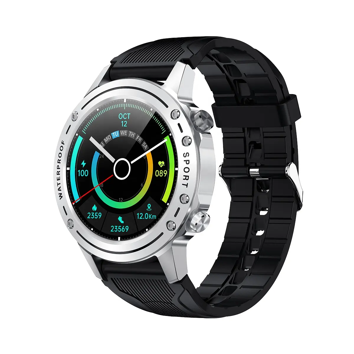 Rund Sport wasserdicht Anruf Schrittzähler Schrittzähler Smartwatch Smart Armband Reloj Touchscreen Gesundheit Smart Watch Montres
