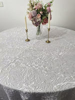 Nappe ronde en polyester décorée pour fête, 120 dentelle