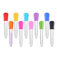 Pipette manuelle en Silicone pour bébé, 6/7/8/10 pièces, distributeur de médicaments, ustensiles pour nourriture liquide, 5ML, motif de dessin animé, 0-12 mois