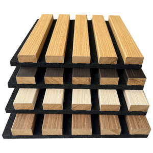 Natürliche Eiche Akupanel Akustik 3D Holzwand paneele MDF Schall dichte Polyester faser furnier Holz Pet Slat Dreiseitige Hotels - Product Image 5