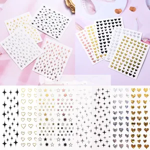 Holographic Laser Heart Nail Decal Self-Adhesive Sparkly Star Nail Art Stickers