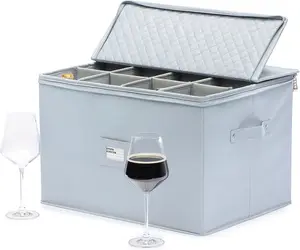 Boîte de rangement pliable pour verres à vin à 12 grilles pour le stockage du vin