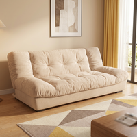 Sofá Cama de Tela Estilo Crema Moderno y Sencillo, Todo en Uno, de Doble Uso, para Apartamentos y Salas de Estar Pequeñas, Mueble Reclinable para el Hogar