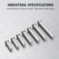 Rivets en acier inoxydable OEM résistants à la corrosion, à haute résistance, finition brute, 4 mm, classe 8.8, à tête ronde, fixations solides pour machines