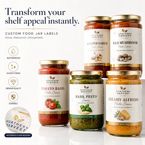 Etiquetas Personalizadas YSB para Frascos de Alimentos |   Etiquetas de Marca Resistentes al Agua con Acabado Brillante |   Transforme la Apariencia de sus Estantes <span class=keywords><strong>Hoy</strong></span> Mismo - Product Image 1