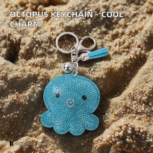 <span class=keywords><strong>Huisen</strong></span> lindo pulpo coche llavero caliente Animal marino Metal colgante cristalino acentuado llavero - Product Image 4