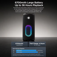 Haut-parleur Bluetooth puissant de 25 W avec entrée AUX, batterie de 4000 mAh, niveau de pression sonore de 118 dB, RGB, basses puissantes, qualité supérieure, IP67, compatible avec les cartes TF/SD