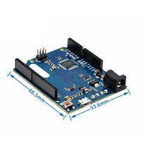 Placa de Desarrollo Leonardo R3 ATMEGA32U4 con Cable de Datos, Placa Azul, Chip QFN