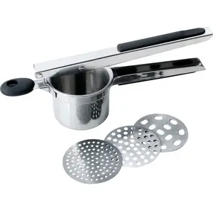 18/8 Potato Ricer Best Sale verdura Ricer e schiacciapatate, acciaio inossidabile con manici neri strumenti per frutta e verdura