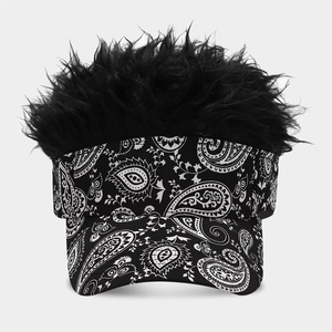 Casquette à visière amusante pour hommes avec perruque imprimée Polynésie pour le sport, le cyclisme, les voyages, les fêtes et l'extérieur – Vente en gros - Product Image 2