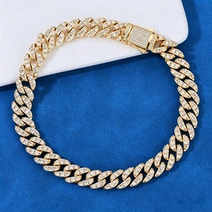 Premium Chunky 18K Gold Plated 925 <b>Silver</b> VVS Moissanite Diamond Miami Cuban Link Chain Hip Hop Iced Out Pass Diamond Tester Men - Product Image 6