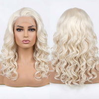 Perruques synthétiques HD Lace Front transparentes, courtes, ondulées, résistantes à la chaleur, sans colle, avec ligne de cheveux bouclée réglable, haute densité
