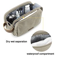 Trousse de Toilette et de Maquillage Femme en Toile, Entièrement Ouverte, Résistante à l'Eau, pour Rasage et Cosmétiques, Sac de Voyage Organisateur