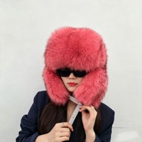 Nouveau chapeau Leifeng en vraie fourrure de raton laveur pour femme, chapeau d'hiver coupe-vent pour le ski, chapeau en fourrure épaisse et chaude pour protéger les oreilles, chapeau en fourrure pelucheuse unisexe réglable