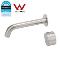 Robinet Mitigeur Mural Encastré pour Lavabo Watermark Australia, Acier Inoxydable 304 Brossé, Eau Chaude et Froide