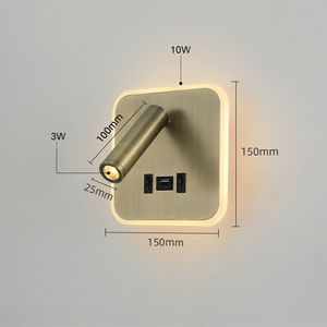 Đèn đọc sách LED tối giản phong cách Bắc Âu, sạc USB, gắn tường, có công tắc bật/tắt, dùng cho khách sạn, đầu giường - Product Image 4