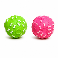 Jouet pour chien en silicone qui couine, balle à mâcher en forme d'os pour animaux de compagnie